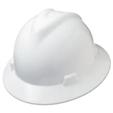 MSA V-gard Full-brim Hard Hats, Ratchet Suspension, Size 6 1-2 - 8, White freeshipping - TVN Wholesale