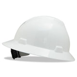 MSA V-gard Full-brim Hard Hats, Ratchet Suspension, Size 6 1-2 - 8, White freeshipping - TVN Wholesale