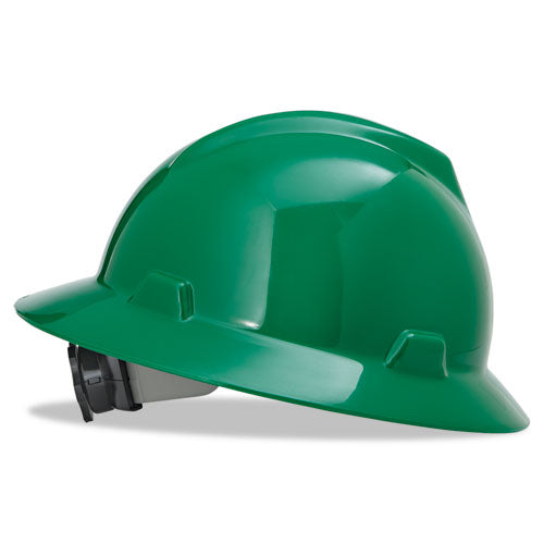 MSA V-gard Full-brim Hard Hats, Ratchet Suspension, Size 6 1-2 - 8, Green freeshipping - TVN Wholesale