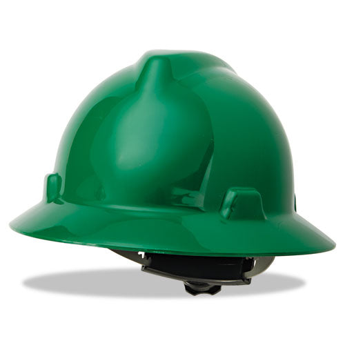 MSA V-gard Full-brim Hard Hats, Ratchet Suspension, Size 6 1-2 - 8, Green freeshipping - TVN Wholesale