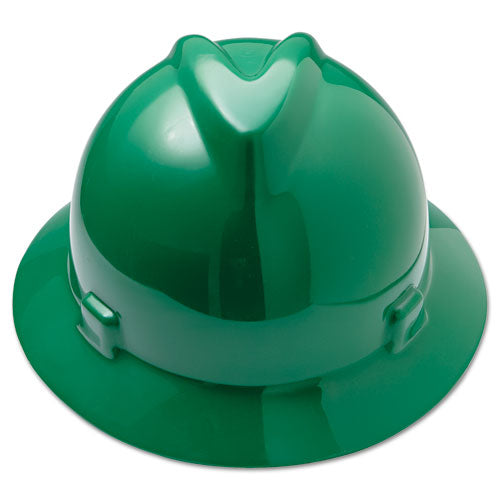 MSA V-gard Full-brim Hard Hats, Ratchet Suspension, Size 6 1-2 - 8, Green freeshipping - TVN Wholesale