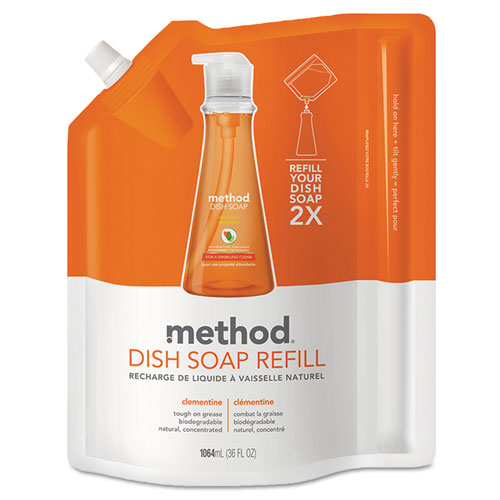 Method® Dish Soap Refill, Clementine Scent, 36 Oz Pouch freeshipping - TVN Wholesale