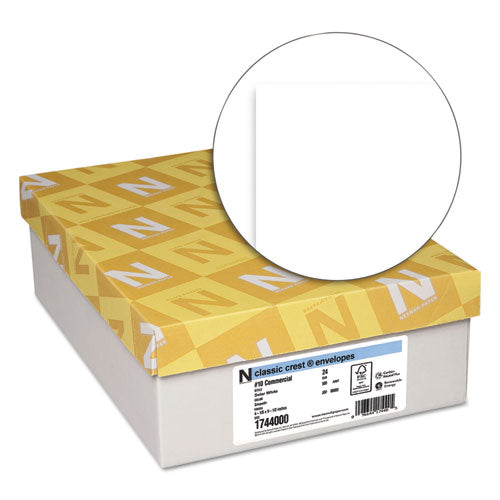 Neenah Paper Classic Crest #10 Envelope, Commercial Flap, Gummed Closure, 4.13 X 9.5, Solar White, 500-box freeshipping - TVN Wholesale