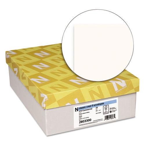 Neenah Paper Classic Crest #10 Envelope, Commercial Flap, Gummed Closure, 4.13 X 9.5, Classic Natural White, 500-box freeshipping - TVN Wholesale