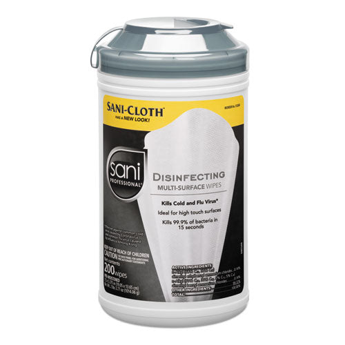 Sani Professional® Disinfecting Multi-surface Wipes, 7 1-2 X 5 3-8, 200-canister, 6-carton freeshipping - TVN Wholesale