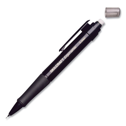 AbilityOne® 7520014512271 Skilcraft Ergonomic Mechanical Pencil, 0.5 Mm, Hb (#2.5), Black Lead, Black Barrel, 6-pack freeshipping - TVN Wholesale