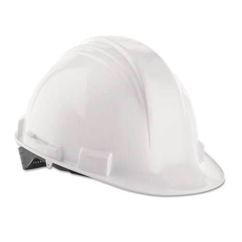 North Safety® A-safe Peak Hard Hat, White, Rain Trough freeshipping - TVN Wholesale