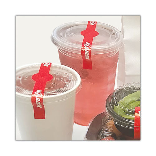 National Checking Company™ Secureit Tamper Evident Drink Lid Seal, "secure It", 1 X 7, Red, 250-roll, 2 Rolls-pack freeshipping - TVN Wholesale
