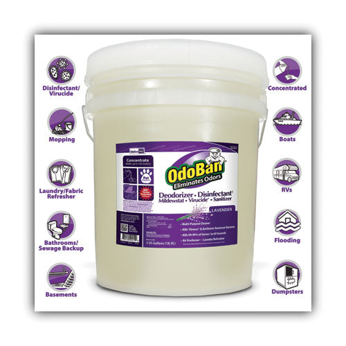 OdoBan® Concentrated Odor Eliminator And Disinfectant, Lavender Scent, 5 Gal Pail freeshipping - TVN Wholesale