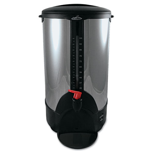 Coffee Pro 100-cup Percolating Urn, Stainless Steel freeshipping - TVN Wholesale
