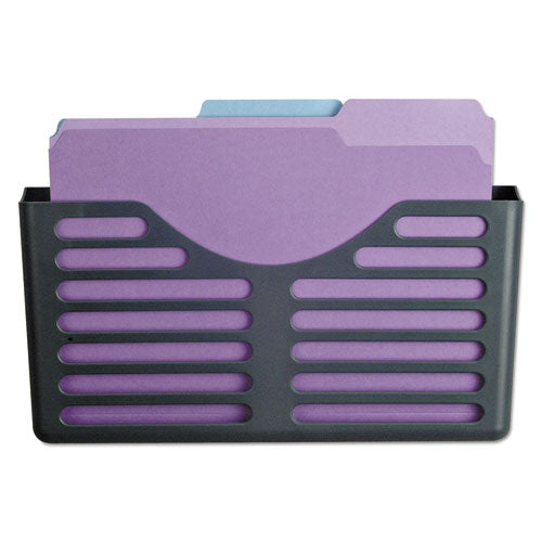 Officemate Verticalmate Cubicle Wall File Pocket, Plastic, 11 1-2 X 2 X 9, Slate Gray freeshipping - TVN Wholesale