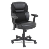 OIF Leather-mesh Mid-back Chair, Supports Up To 250 Lb, 18.39" To 22.05" Seat Height, Black freeshipping - TVN Wholesale