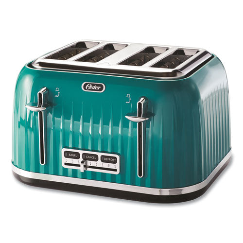 Oster® 4-slice Toaster With Textured Design With Chrome Accents, 12 X 13 X 8, Teal freeshipping - TVN Wholesale