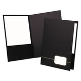 Oxford™ Monogram Series Business Portfolio, Premium Cover Stock, 0.5" Capacity, 11 X 8.5, Black W-embossed Gold Foil Accents, 4-pack freeshipping - TVN Wholesale
