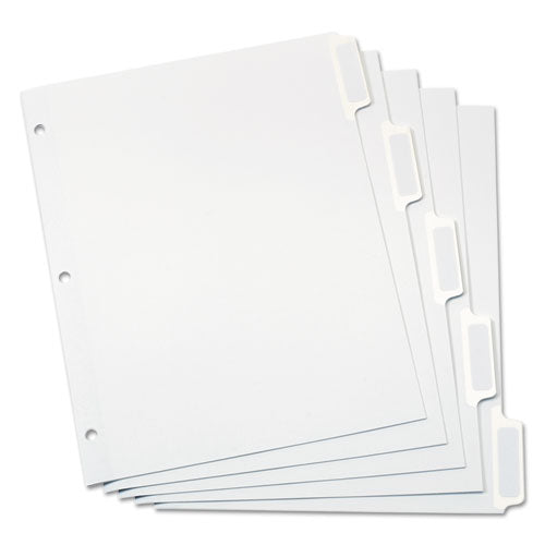 Oxford™ Custom Label Tab Dividers With Self-adhesive Tab Labels, 5-tab, 11 X 8.5, White, 25 Sets freeshipping - TVN Wholesale