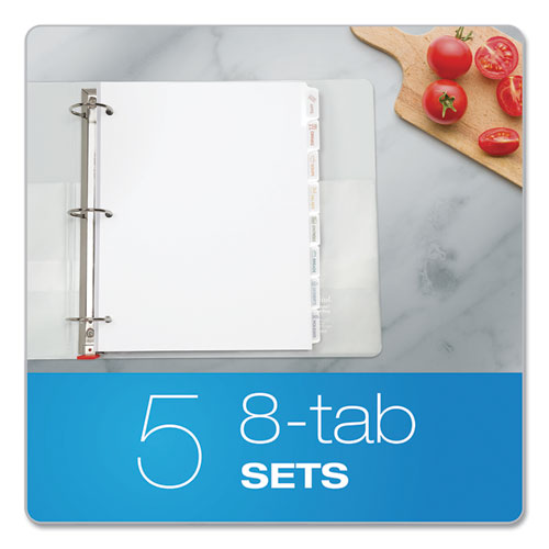 Oxford™ Custom Label Tab Dividers With Self-adhesive Tab Labels, 8-tab, 11 X 8.5, White, 5 Sets freeshipping - TVN Wholesale