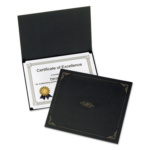 Oxford™ Certificate Holder, 11 1-4 X 8 3-4, Black, 5-pack freeshipping - TVN Wholesale