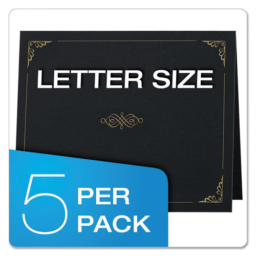 Oxford™ Certificate Holder, 11 1-4 X 8 3-4, Black, 5-pack freeshipping - TVN Wholesale