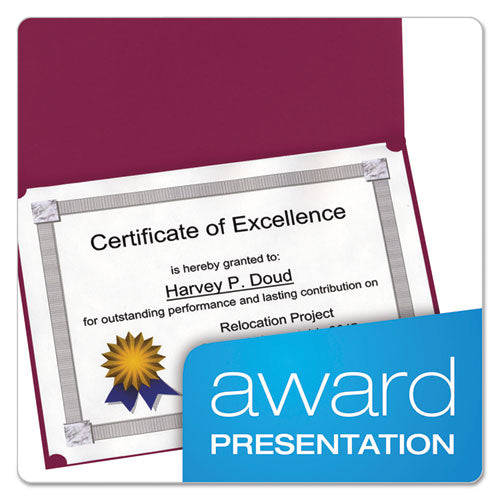 Oxford™ Certificate Holder, 11 1-4 X 8 3-4, Burgundy, 5-pack freeshipping - TVN Wholesale