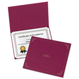 Oxford™ Certificate Holder, 11 1-4 X 8 3-4, Burgundy, 5-pack freeshipping - TVN Wholesale