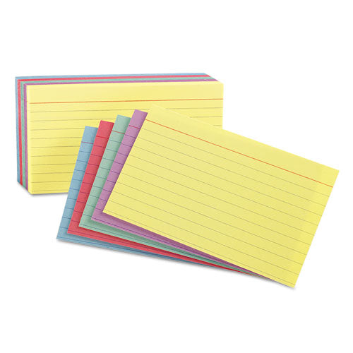 Oxford™ Ruled Index Cards, 4 X 6, Blue-violet-canary-green-cherry, 100-pack freeshipping - TVN Wholesale