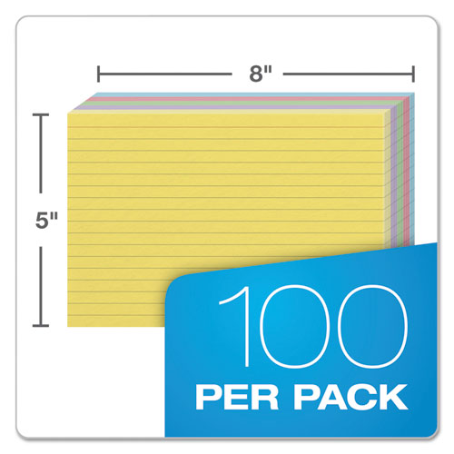 Oxford™ Ruled Index Cards, 5 X 8, Blue-violet-canary-green-cherry, 100-pack freeshipping - TVN Wholesale