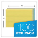 Oxford™ Ruled Index Cards, 5 X 8, Blue-violet-canary-green-cherry, 100-pack freeshipping - TVN Wholesale