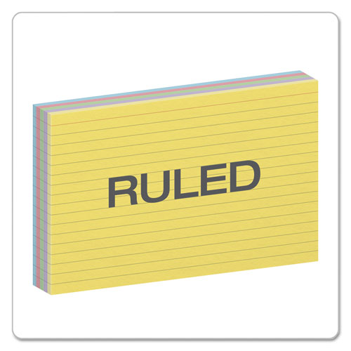 Oxford™ Ruled Index Cards, 5 X 8, Blue-violet-canary-green-cherry, 100-pack freeshipping - TVN Wholesale
