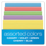 Oxford™ Ruled Index Cards, 5 X 8, Blue-violet-canary-green-cherry, 100-pack freeshipping - TVN Wholesale