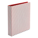 Oxford™ Punch Pop Fashion Binder, 3 Rings, 1.5" Capacity, 11 X 8.5, White-red Polka Dot Design freeshipping - TVN Wholesale