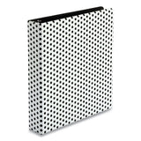 Oxford™ Punch Pop Fashion Binder, 3 Rings, 1.5" Capacity, 11 X 8.5, White-black Polka Dot Design freeshipping - TVN Wholesale