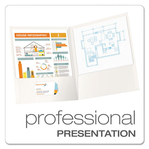Oxford™ High Gloss Laminated Paperboard Folder, 100-sheet Capacity, 11 X 8.5, White, 25-box freeshipping - TVN Wholesale