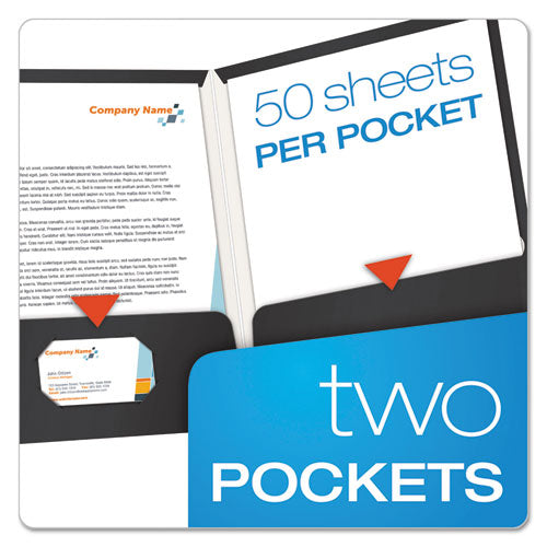 Oxford™ High Gloss Laminated Paperboard Folder, 100-sheet Capacity, 11 X 8.5, Black, 25-box freeshipping - TVN Wholesale