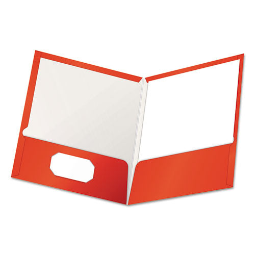 Oxford™ High Gloss Laminated Paperboard Folder, 100-sheet Capacity, 11 X 8.5, Red, 25-box freeshipping - TVN Wholesale