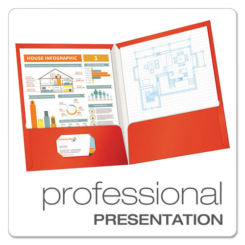 Oxford™ High Gloss Laminated Paperboard Folder, 100-sheet Capacity, 11 X 8.5, Red, 25-box freeshipping - TVN Wholesale