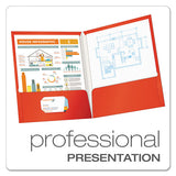 Oxford™ High Gloss Laminated Paperboard Folder, 100-sheet Capacity, 11 X 8.5, Red, 25-box freeshipping - TVN Wholesale