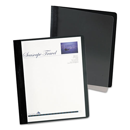 Oxford™ Extra-wide Clear Front Report Covers, Three-prong Fastener, 0.5" Capacity, 8.5 X 11, Clear-red, 25-box freeshipping - TVN Wholesale