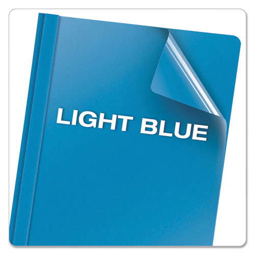 Oxford™ Clear Front Standard Grade Report Cover, Three-prong Fastener, 0.5" Capacity, 8.5 X 11, Clear-light Blue, 25-box freeshipping - TVN Wholesale