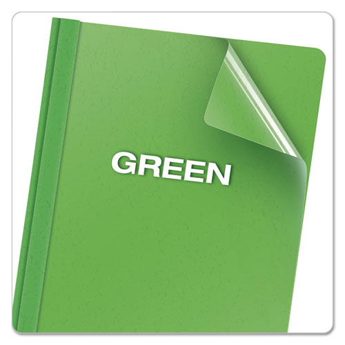 Oxford™ Clear Front Standard Grade Report Cover, Three-prong Fastener, 0.5" Capacity, 8.5 X 11, Clear-green, 25-box freeshipping - TVN Wholesale