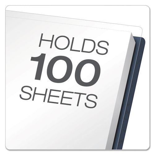 Oxford™ Clear Front Standard Grade Report Cover, Three-prong Fastener, 0.5" Capacity, 8.5 X 11,  Clear-dark Blue, 25-box freeshipping - TVN Wholesale