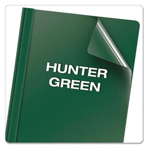 Oxford™ Clear Front Report Cover, Three-prong Fastener, 0.5" Capacity, 8.5 X 11, Clear- Hunter Green, 25-box freeshipping - TVN Wholesale