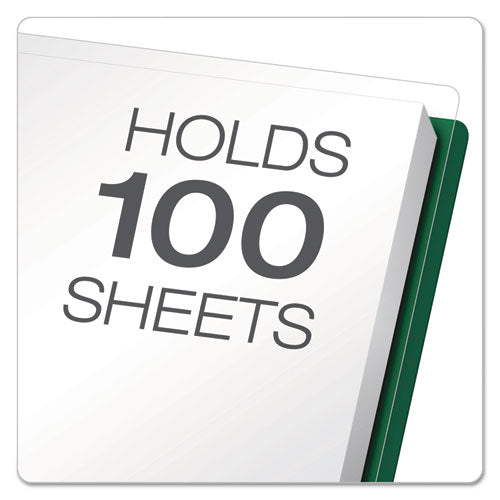 Oxford™ Clear Front Report Cover, Three-prong Fastener, 0.5" Capacity, 8.5 X 11, Clear- Hunter Green, 25-box freeshipping - TVN Wholesale