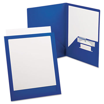 Oxford™ Viewfolio Plus Polypropylene Portfolio, 50-sheet Capacity, 11 X 8.5, Clear-blue freeshipping - TVN Wholesale