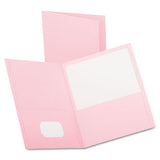 Oxford™ Twin-pocket Folder, Embossed Leather Grain Paper, 0.5" Capacity, 11 X 8.5, Pink, 25-box freeshipping - TVN Wholesale