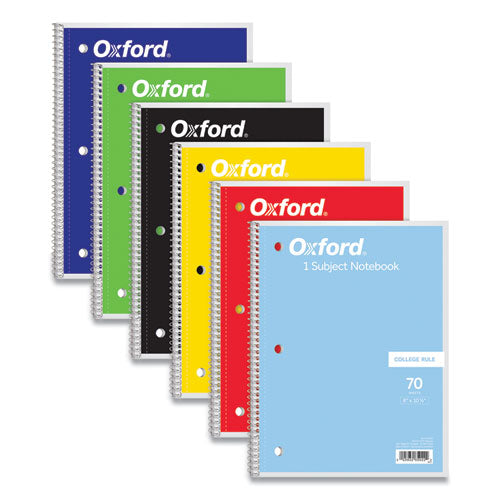 Oxford™ Coil-lock Wirebound Notebooks, 3-hole Punched, 1 Subject, Medium-college Rule, Randomly Assorted Covers, 10.5 X 8, 70 Sheets freeshipping - TVN Wholesale