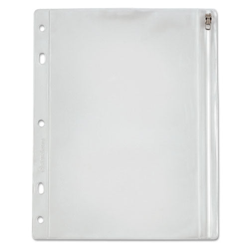 Oxford™ Zippered Ring Binder Pocket, 10 1-2 X 8, Clear freeshipping - TVN Wholesale