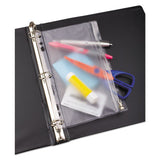 Oxford™ Zippered Ring Binder Pocket, 9 1-2 X 6, Clear freeshipping - TVN Wholesale