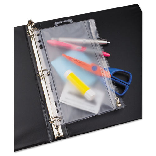 Oxford™ Zippered Ring Binder Pocket, 9 1-2 X 6, Clear freeshipping - TVN Wholesale