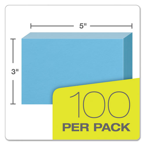 Oxford™ Unruled Index Cards, 3 X 5, Blue, 100-pack freeshipping - TVN Wholesale