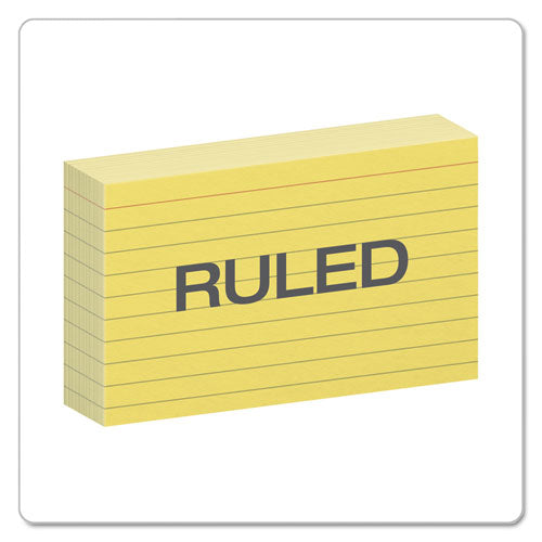 Oxford™ Ruled Index Cards, 3 X 5, Canary, 100-pack freeshipping - TVN Wholesale